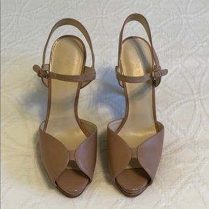 Nine West Nude Peep Toe Heel